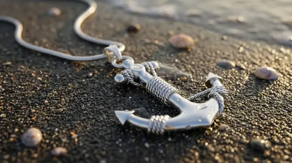 Halskette Calypso 925 Sterling Silber mit Anker Anhänger